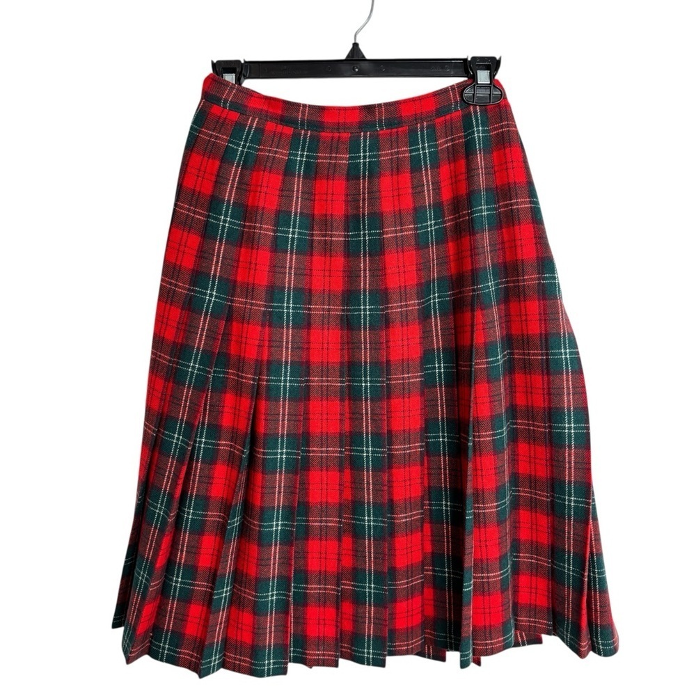 VTG Pendleton Tartan Plaid Skirt Pure Wool Pleated Long Made in USA 10 Petite - Picture 16 of 16